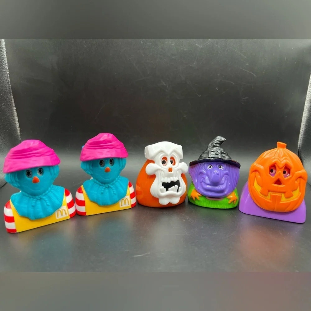 1998 McDonalds Happy Meal Halloween Candy Dispensers Lot of 5